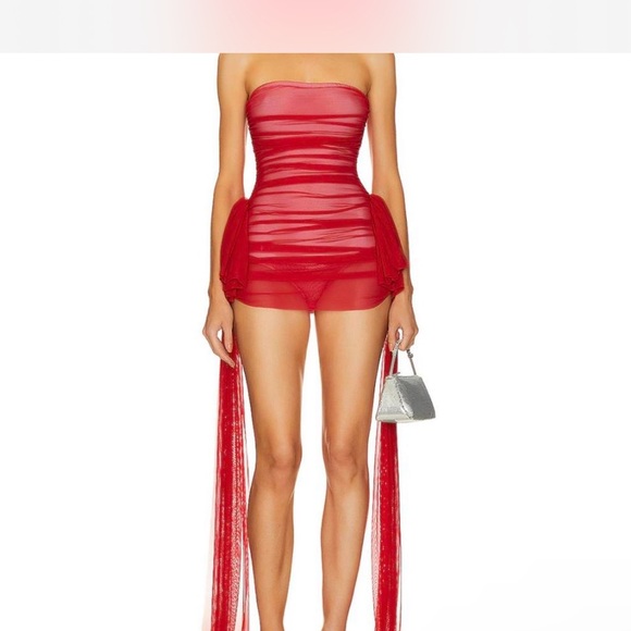 red strapless mini dress revolve Red Mini Bodycon Dresses